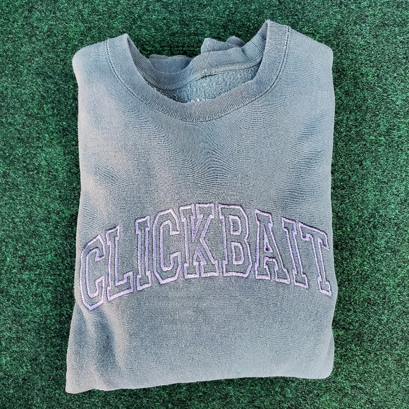 Men's XXL David Dobrik Official Clickbait Green Sweatshirt Fanjoy Cotton Poly - Picture 11 of 11